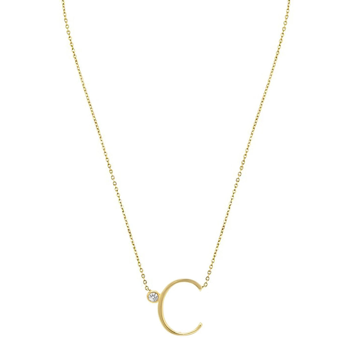 Crystal Initial Link Necklace