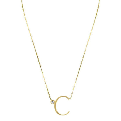 Crystal Initial Link Necklace