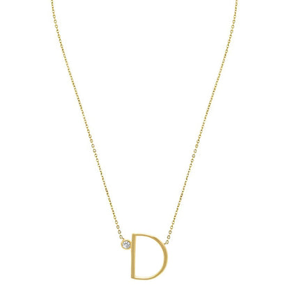 Crystal Initial Link Necklace