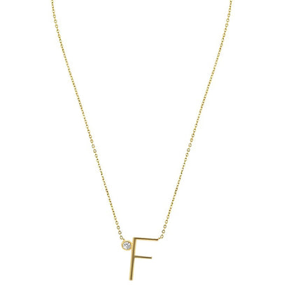 Crystal Initial Link Necklace
