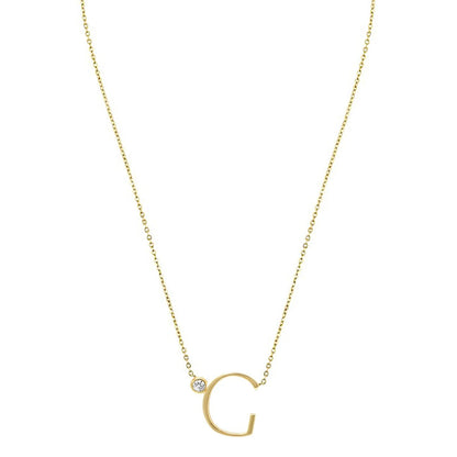Crystal Initial Link Necklace