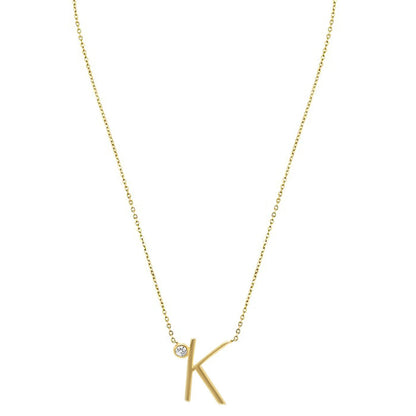 Crystal Initial Link Necklace