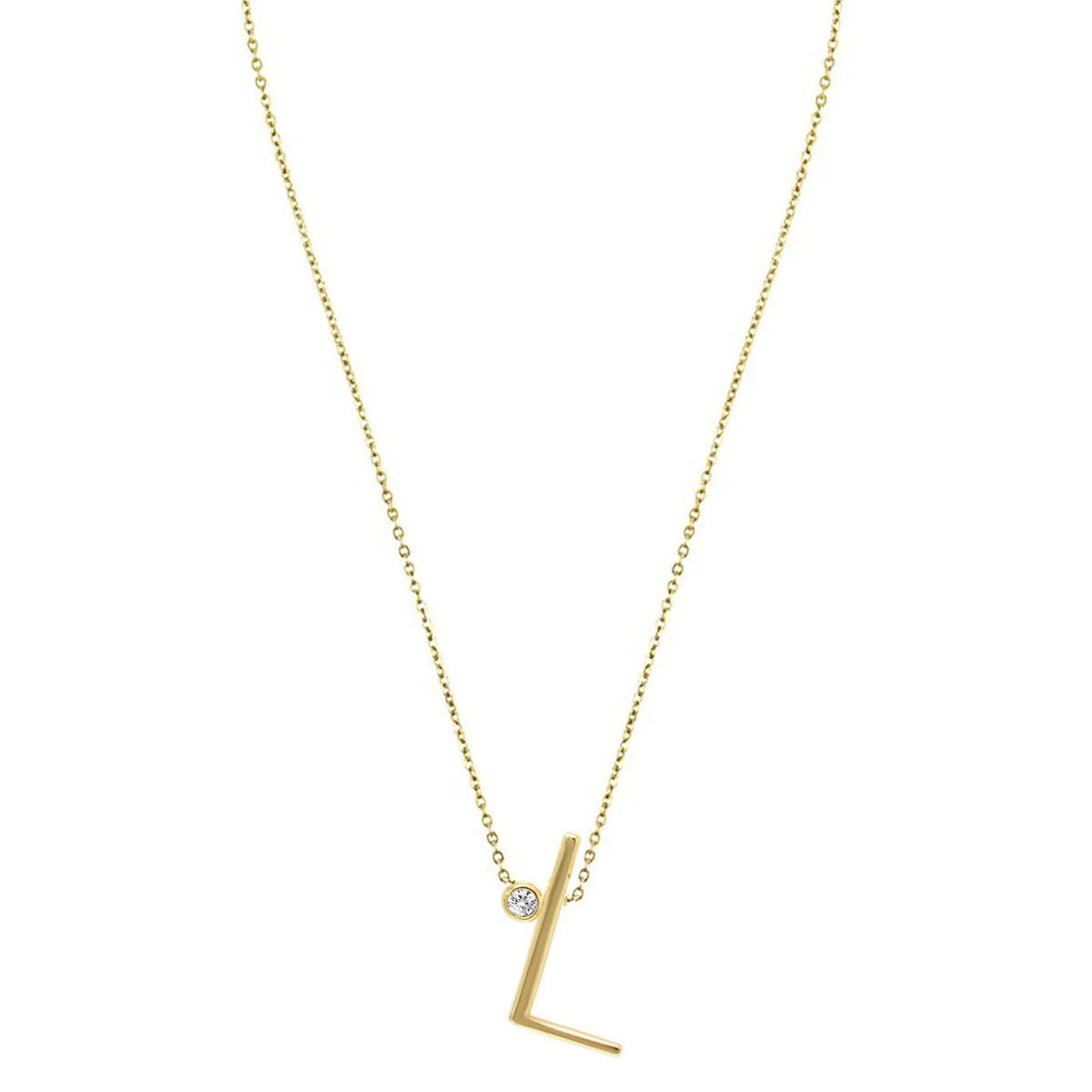 Crystal Initial Link Necklace