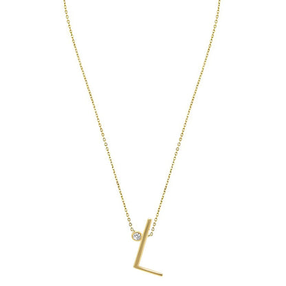 Crystal Initial Link Necklace