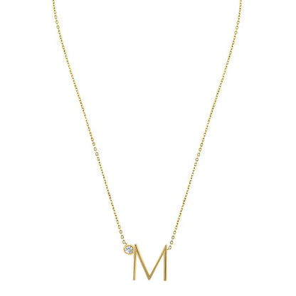 Crystal Initial Link Necklace