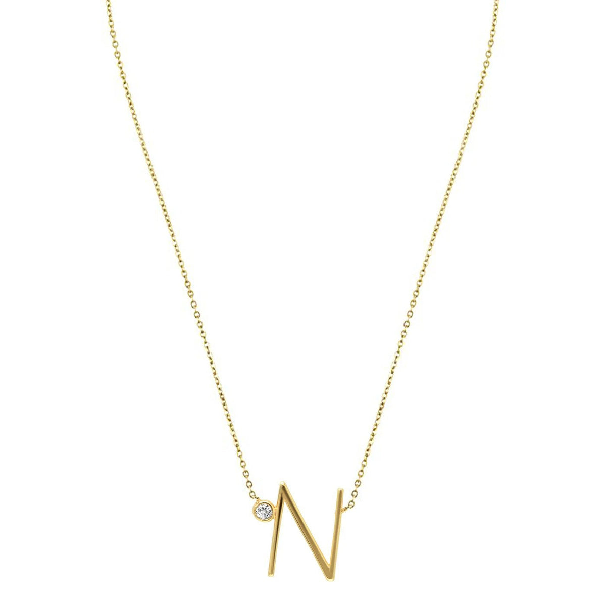 Crystal Initial Link Necklace