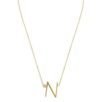 Crystal Initial Link Necklace