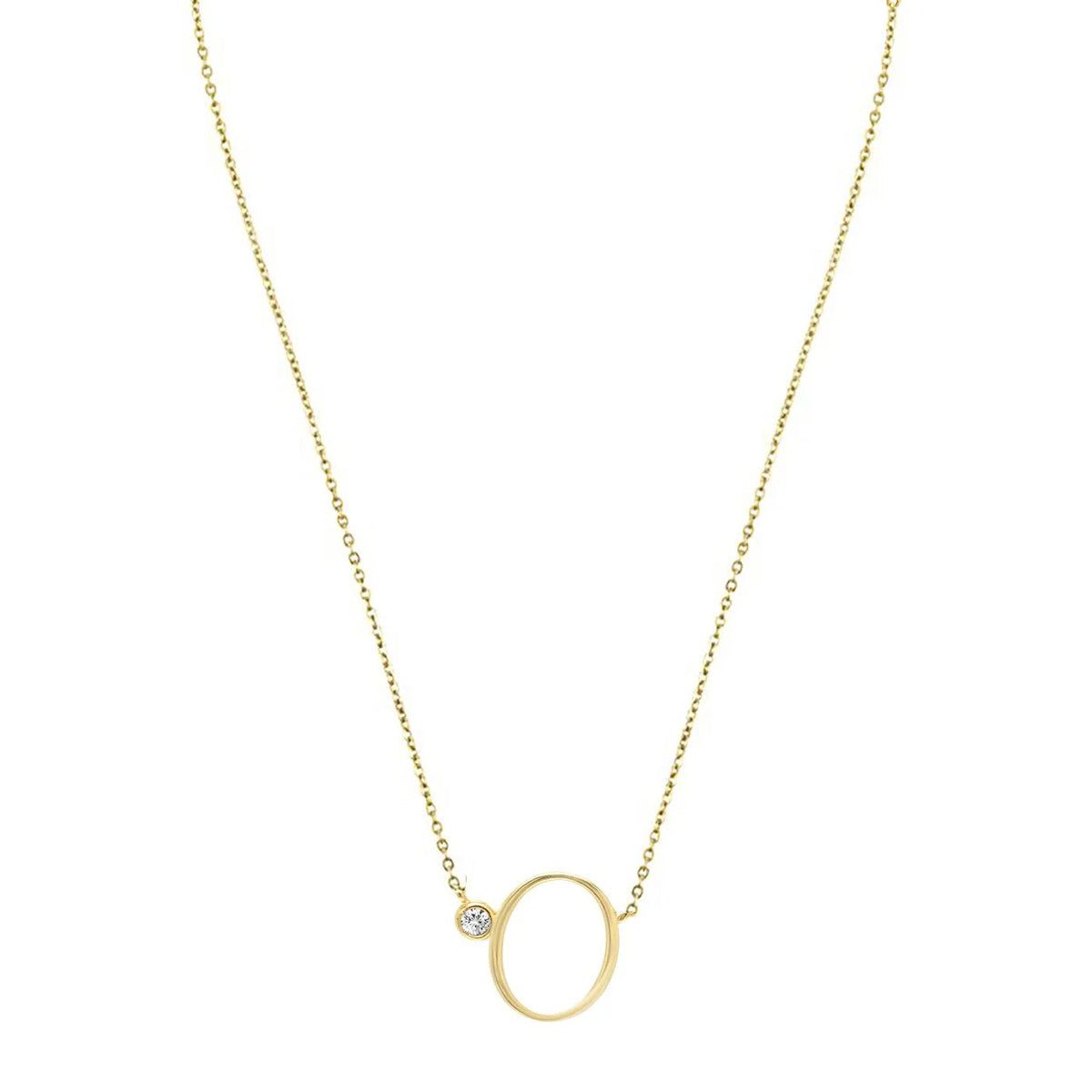 Crystal Initial Link Necklace