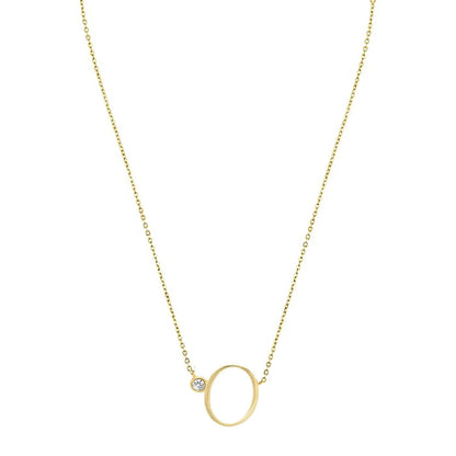 Crystal Initial Link Necklace