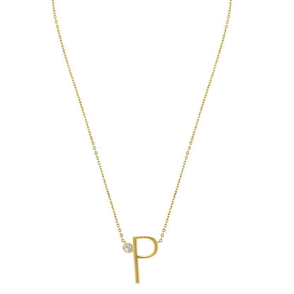 Crystal Initial Link Necklace