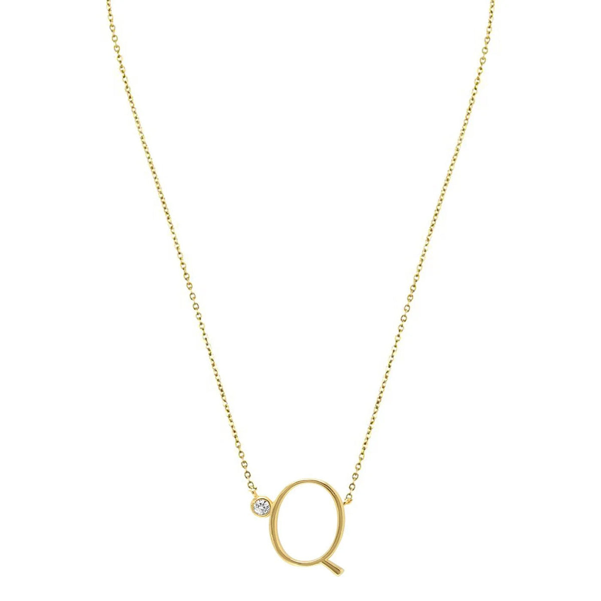 Crystal Initial Link Necklace