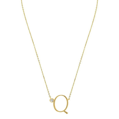 Crystal Initial Link Necklace