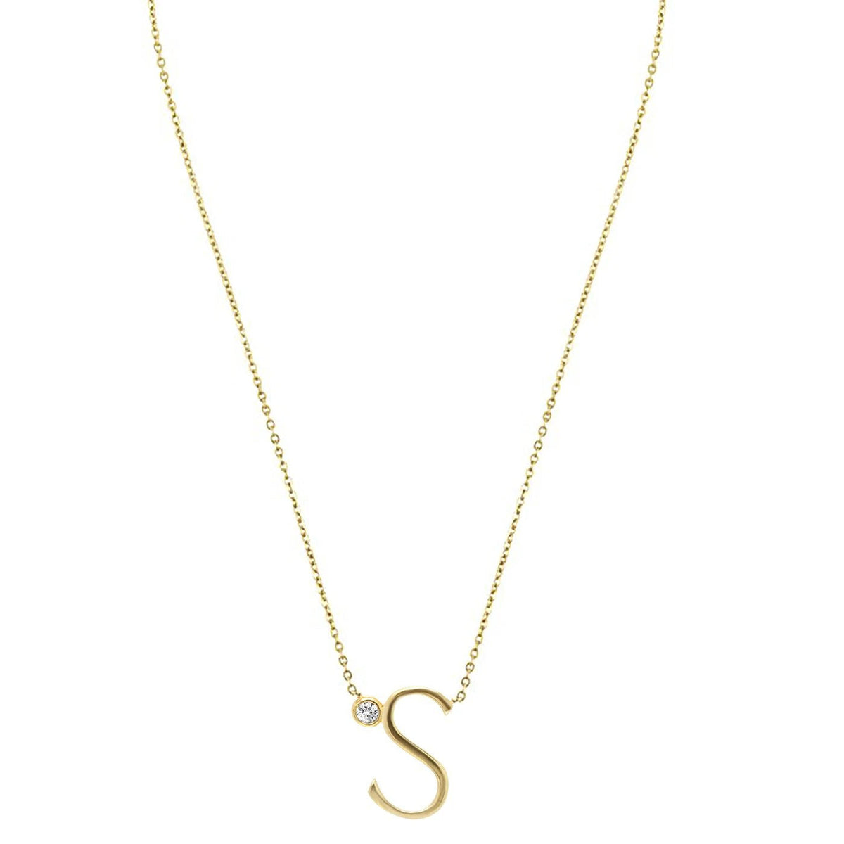 Crystal Initial Link Necklace