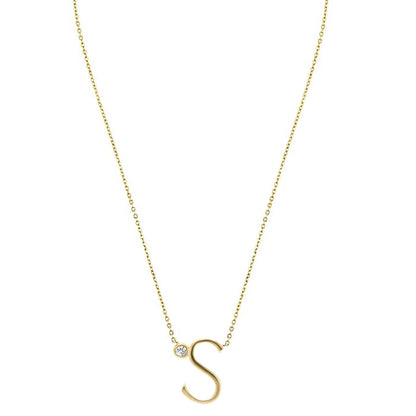 Crystal Initial Link Necklace