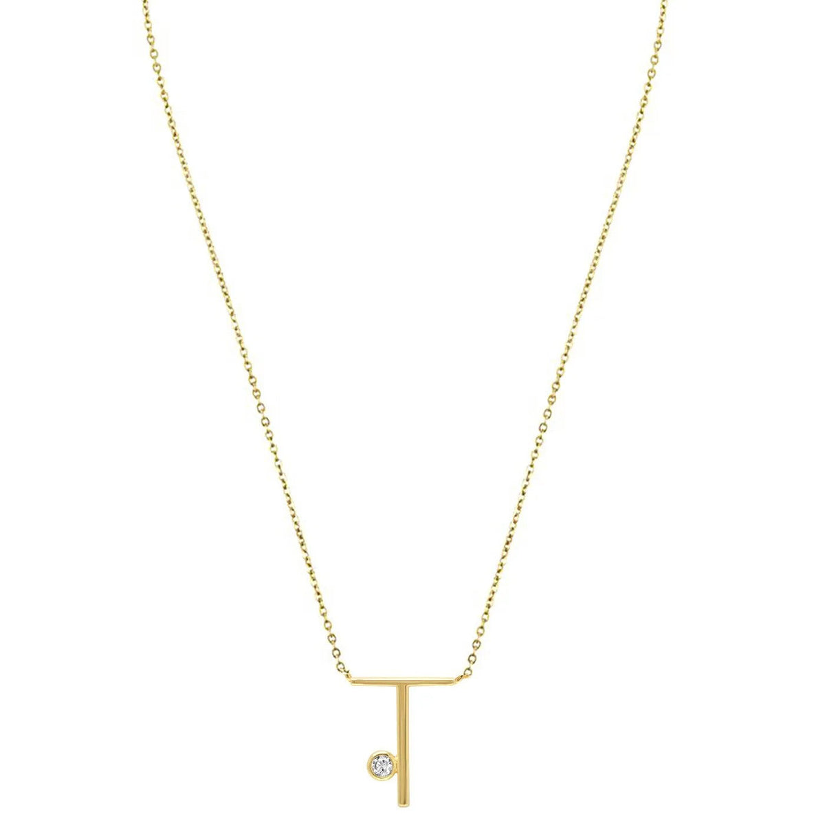 Crystal Initial Link Necklace