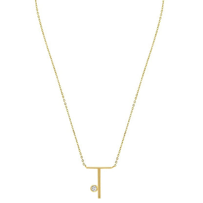 Crystal Initial Link Necklace