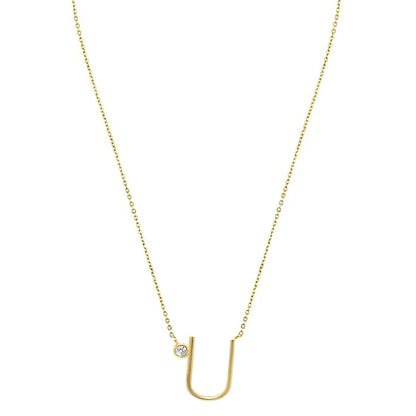 Crystal Initial Link Necklace