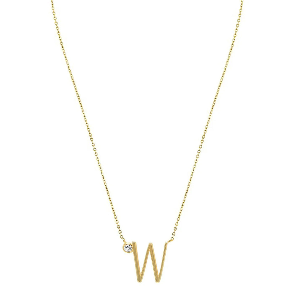 Crystal Initial Link Necklace