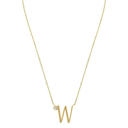 Crystal Initial Link Necklace