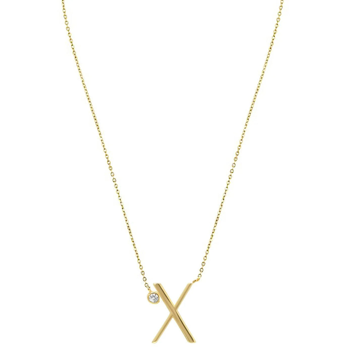 Crystal Initial Link Necklace
