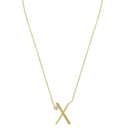 Crystal Initial Link Necklace