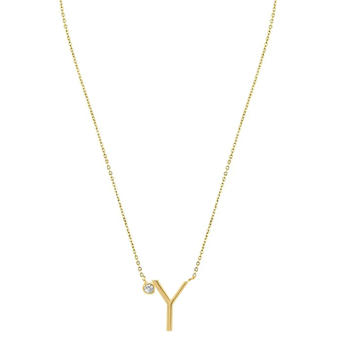 Crystal Initial Link Necklace