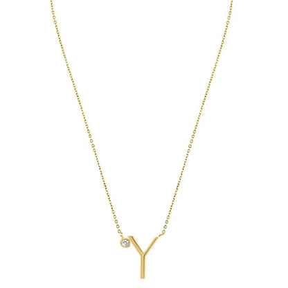 Crystal Initial Link Necklace