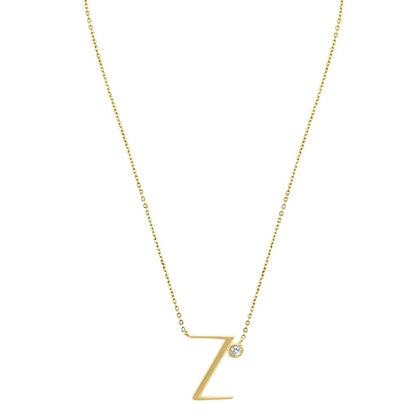 Crystal Initial Link Necklace