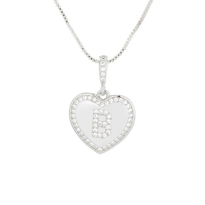 Zircon Heart Initial Necklace
