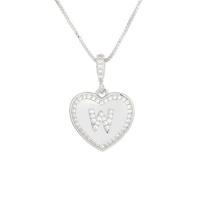 Zircon Heart Initial Necklace