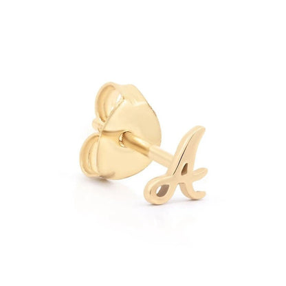 Cursive Letter A Stud Earrings
