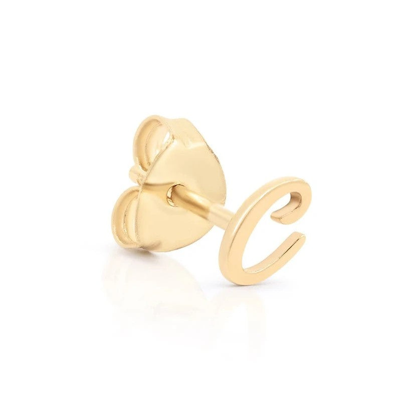 Cursive Letter A Stud Earrings