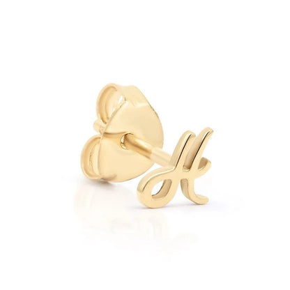 Cursive Letter A Stud Earrings