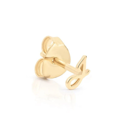 Cursive Letter A Stud Earrings