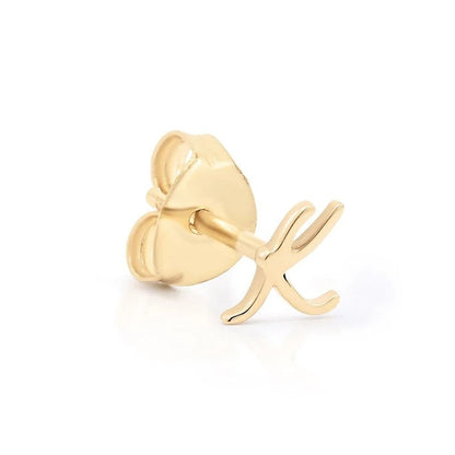 Cursive Letter A Stud Earrings
