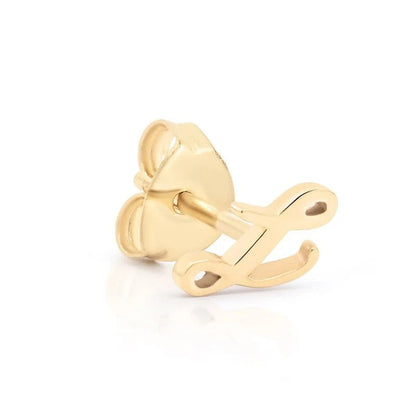 Cursive Letter A Stud Earrings