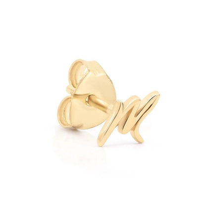 Cursive Letter A Stud Earrings