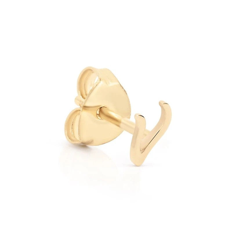 Cursive Letter A Stud Earrings