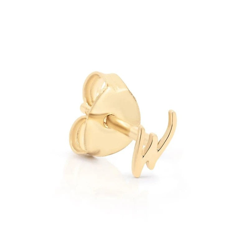 Cursive Letter A Stud Earrings