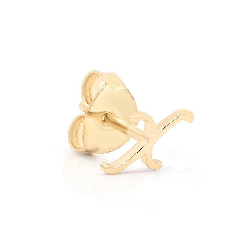 Cursive Letter A Stud Earrings