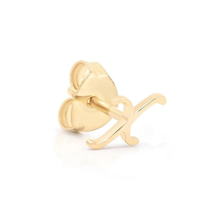 Cursive Letter A Stud Earrings