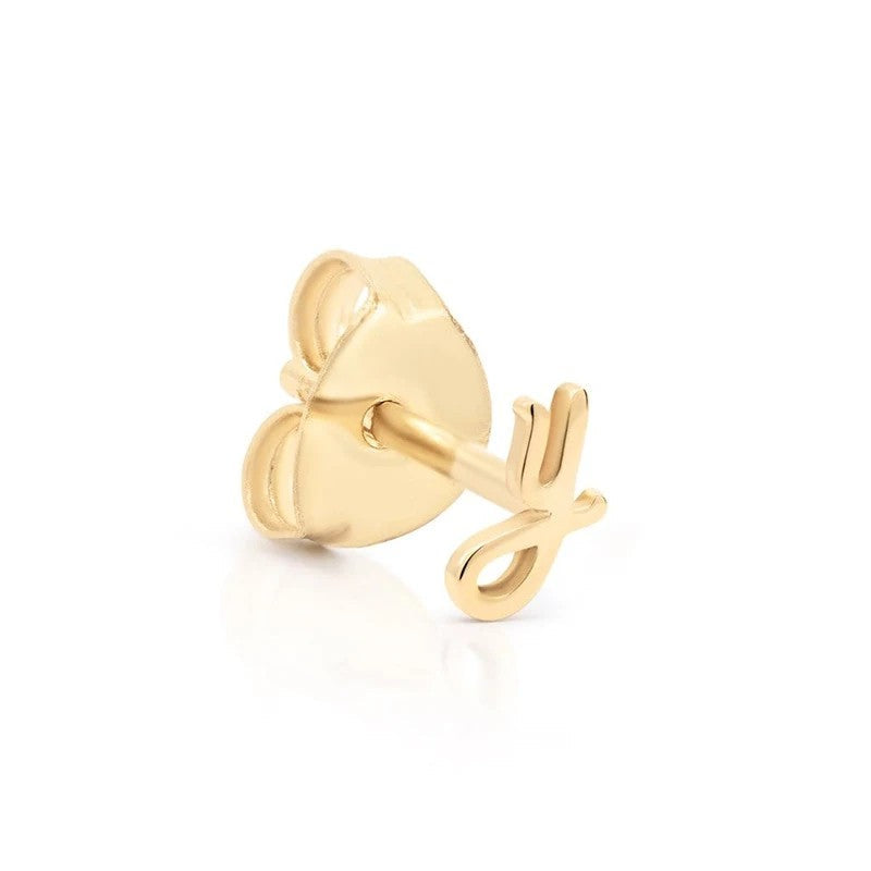 Cursive Letter A Stud Earrings