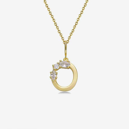 Mixed Cut Crystal Initial Necklace