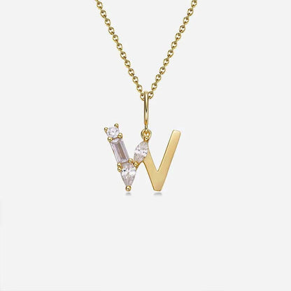 Mixed Cut Crystal Initial Necklace