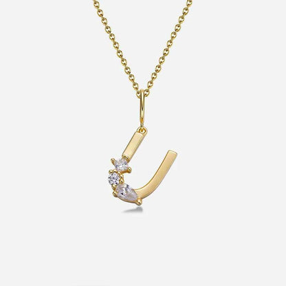 Mixed Cut Crystal Initial Necklace