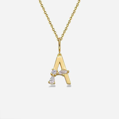Mixed Cut Crystal Initial Necklace