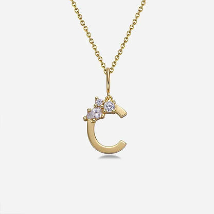 Mixed Cut Crystal Initial Necklace