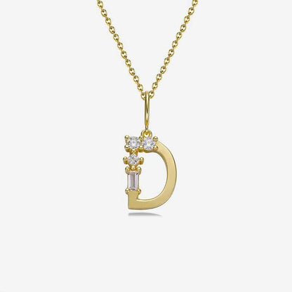 Mixed Cut Crystal Initial Necklace