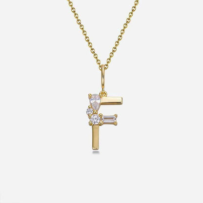 Mixed Cut Crystal Initial Necklace