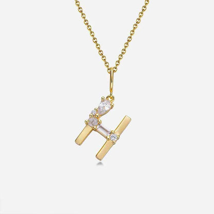 Mixed Cut Crystal Initial Necklace